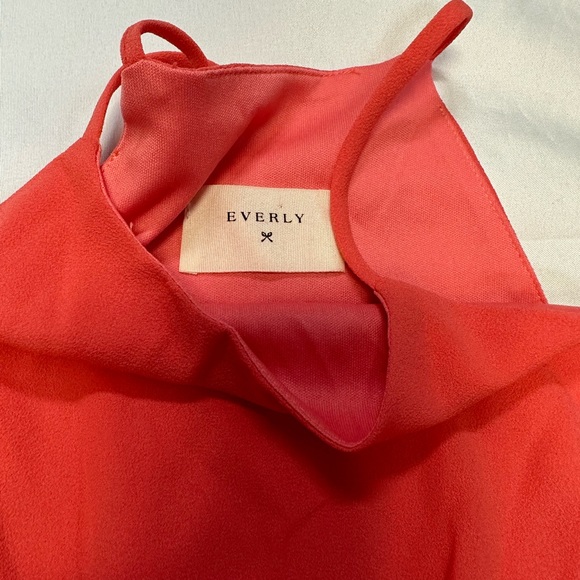 Everly Ladies Spaghetti Strap Coral Dress Size Small EUC - Picture 5 of 7